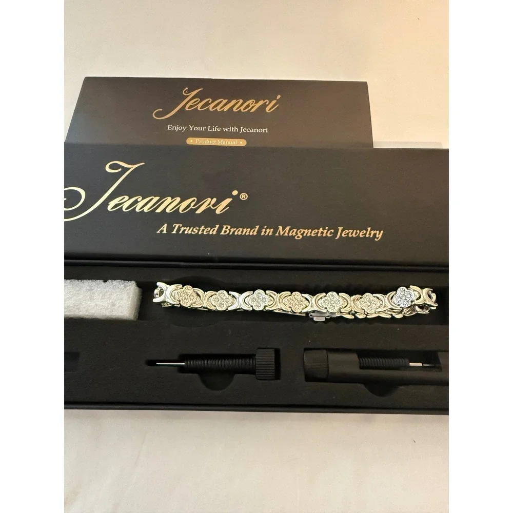 Jecanori Mens Magnetic Therapy‎ Bracelet  Titanium Steel Hypoallergenic Durable